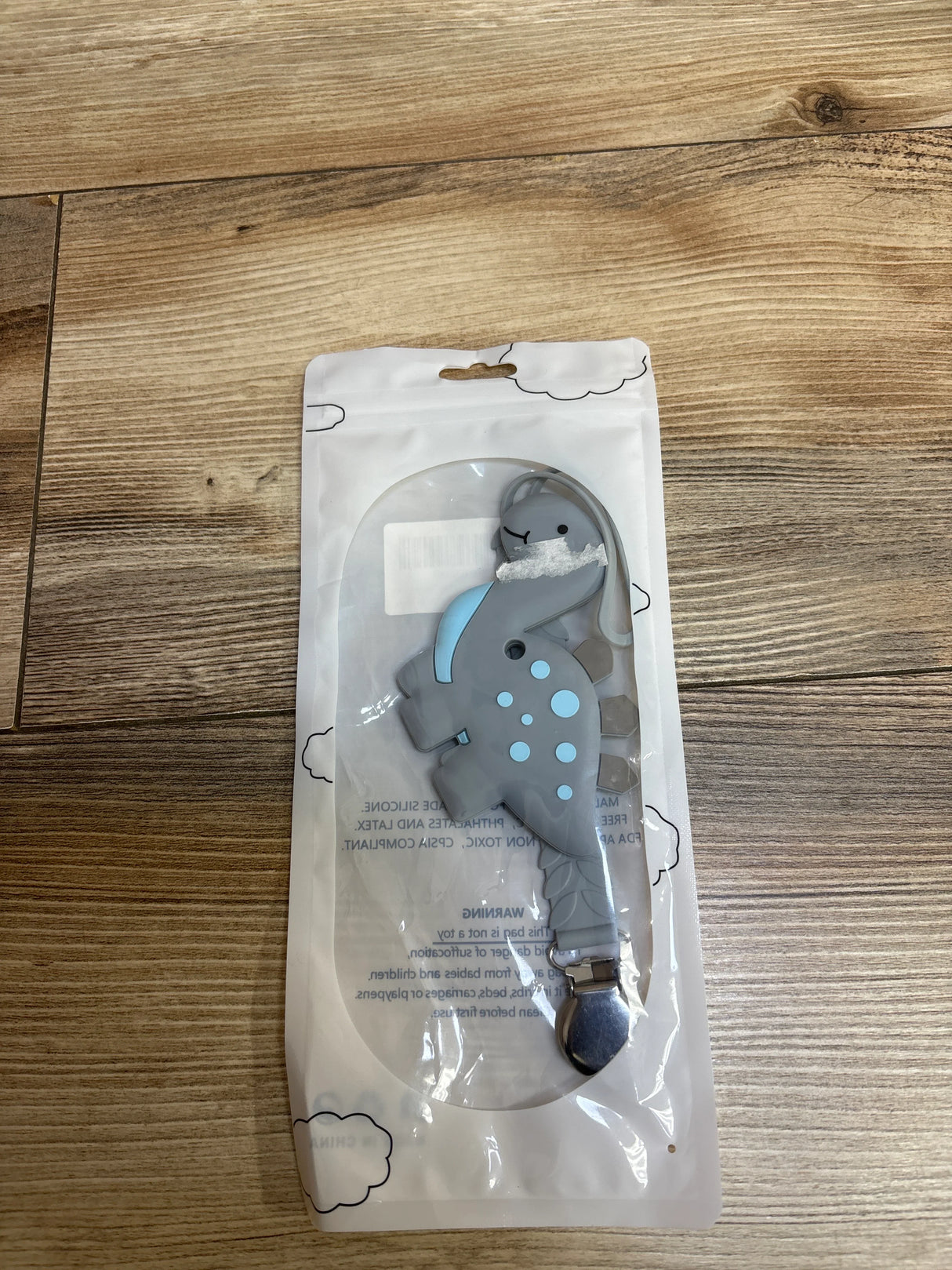 NEW Dinosaur Pacifier Clip & Teether
