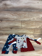 NEW Mickey Mouse Clubhouse 4Pc Snug Fit Pajama Set Maroon/Navy sz 2T