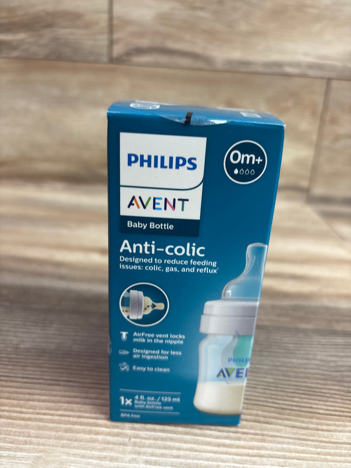 NEW Philips Avent Anti-Colic Baby Bottle with AirFree Vent Slow Flow 1, 4oz 0m+