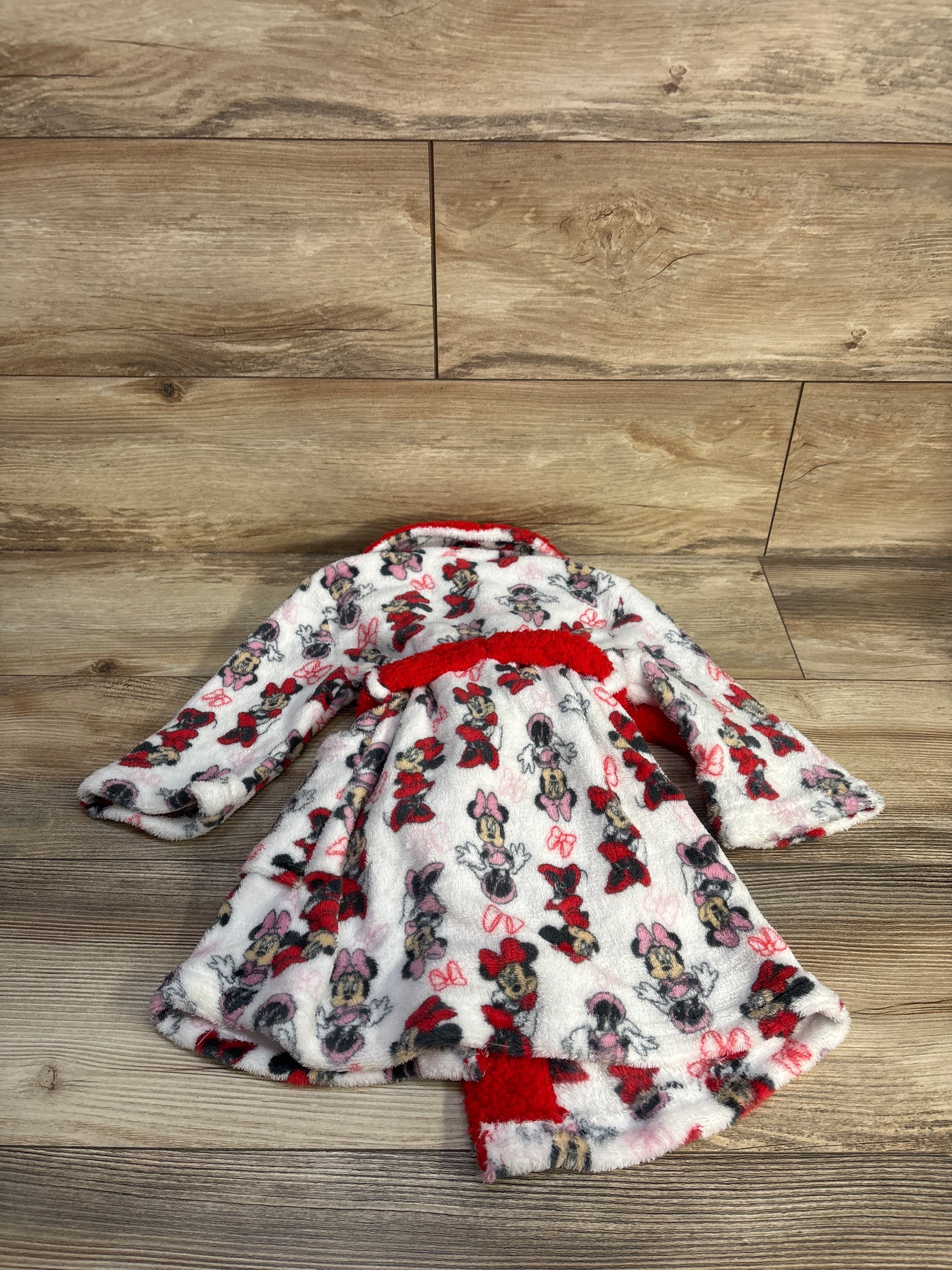 Disney Junior Monnie Mouse Plush Robe Red sz 2T