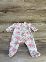 Little Me Ruffled Floral Sleeper White sz 3m