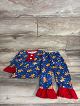 2pc Ginger Bread Pajama Set Blue sz 2T