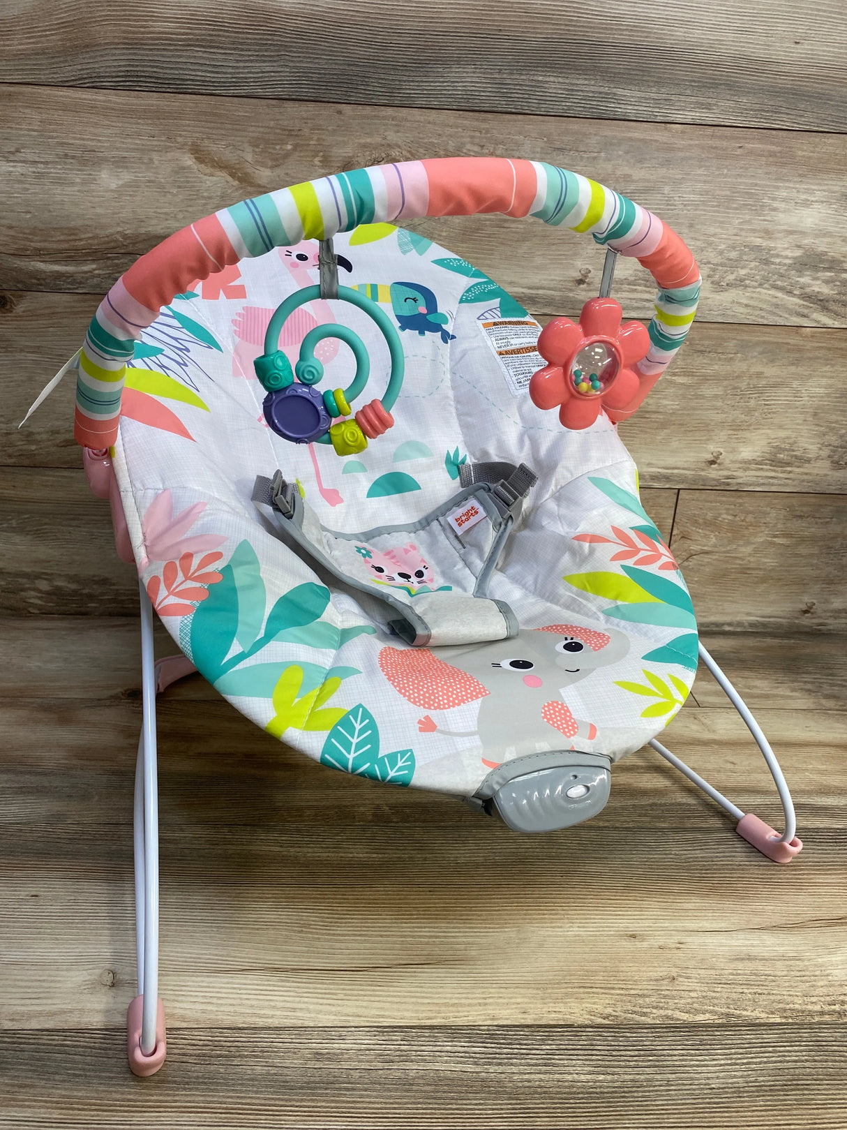 NEW Bright Starts Bouncer Soothing Vibrations in Flamingo Vibes