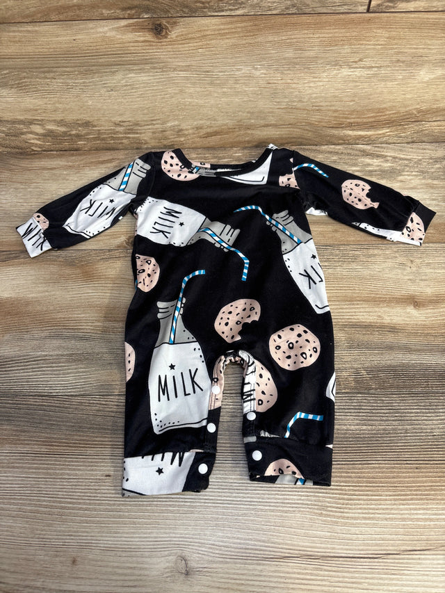 Milk & Cookies Coverall Black sz 3m - Me n Mommy To Be