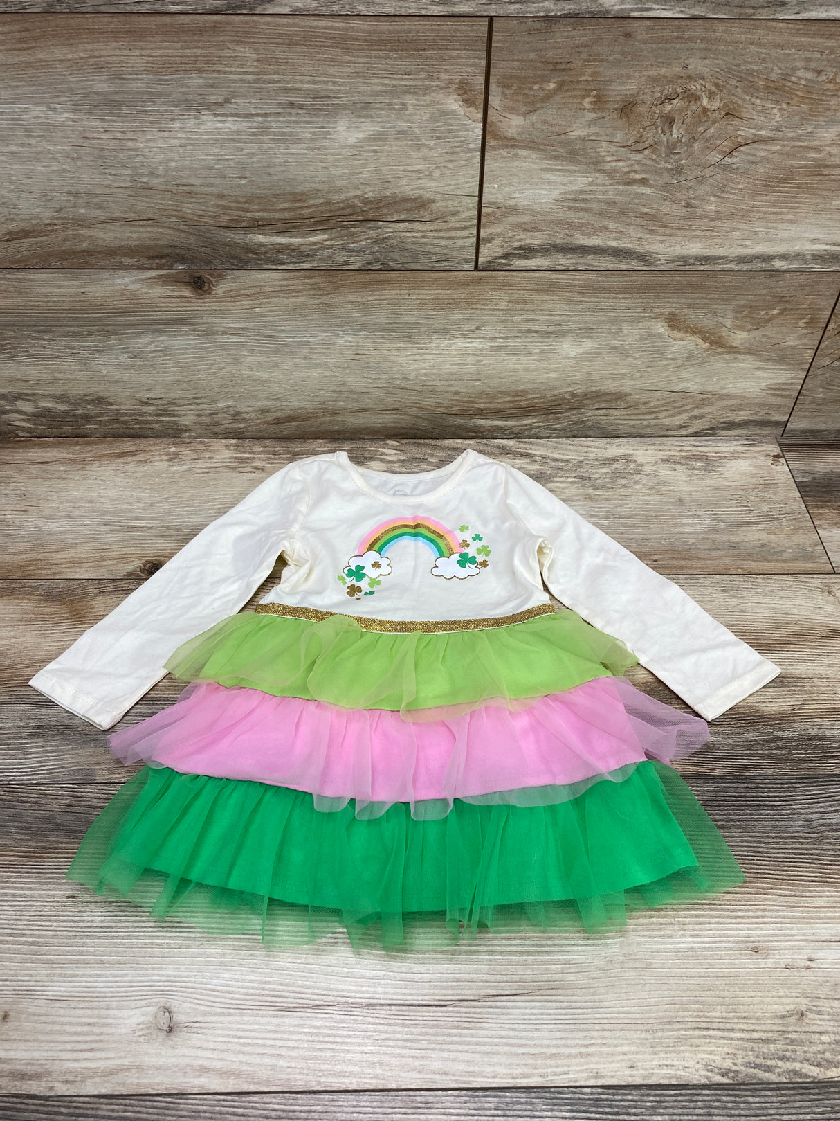 Wonder Nation Rainbow Tutu Dress Cream sz 18m