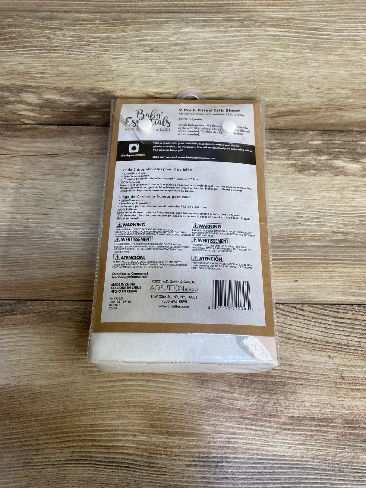 NEW Baby Essentials 2pk Microfiber Fitted Crib Sheets