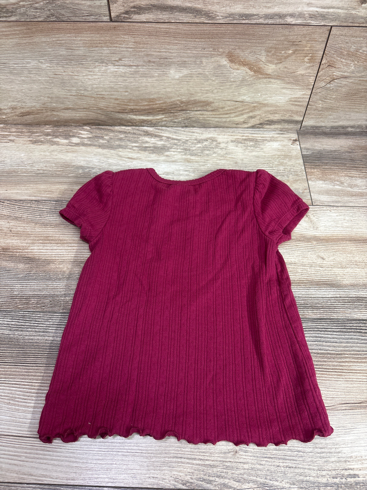 Wonder Nation Pointelle Knit Shirt Red sz 5T