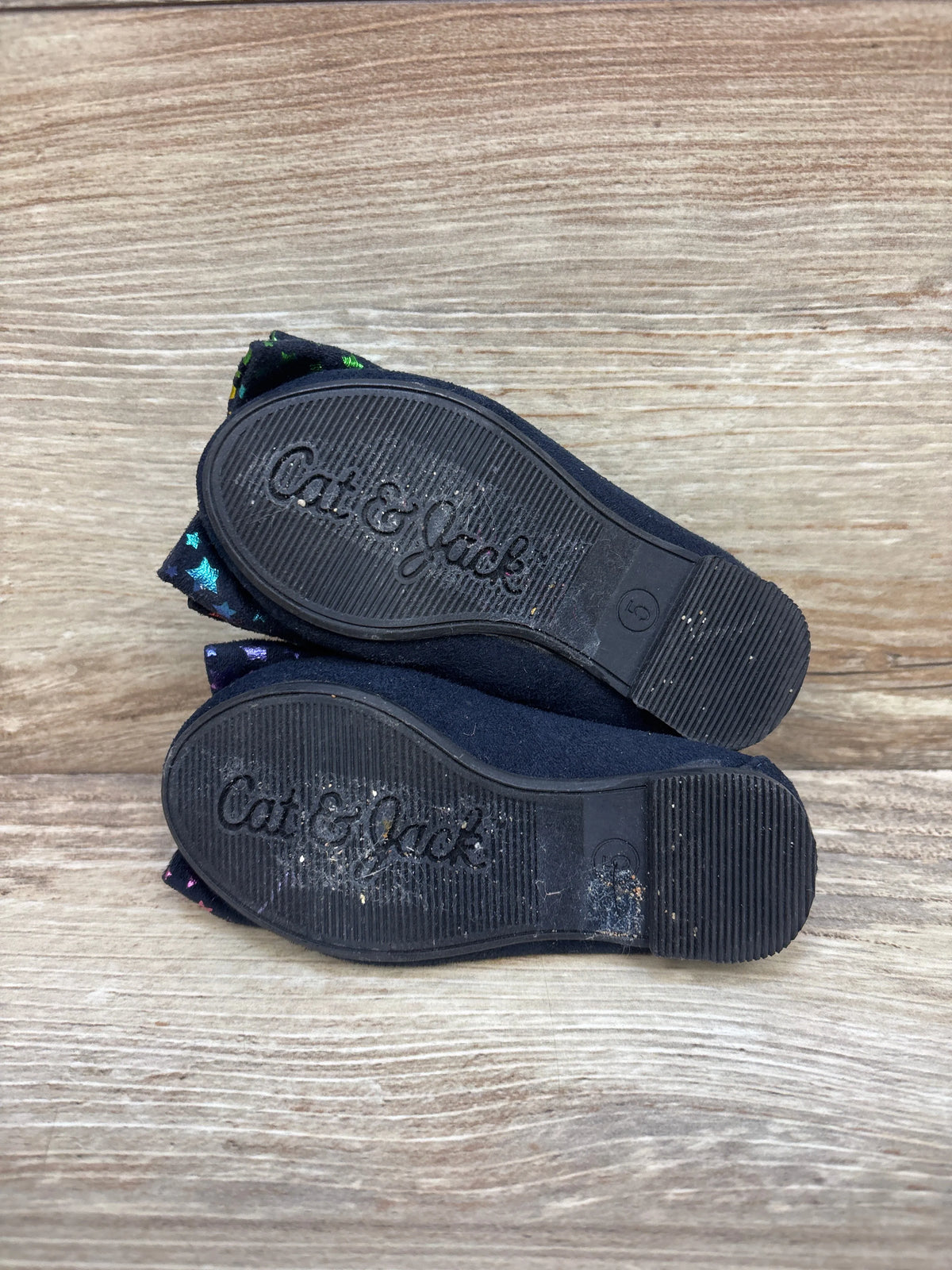 Cat & Jack Velvet Ballet Flats Navy sz 5c