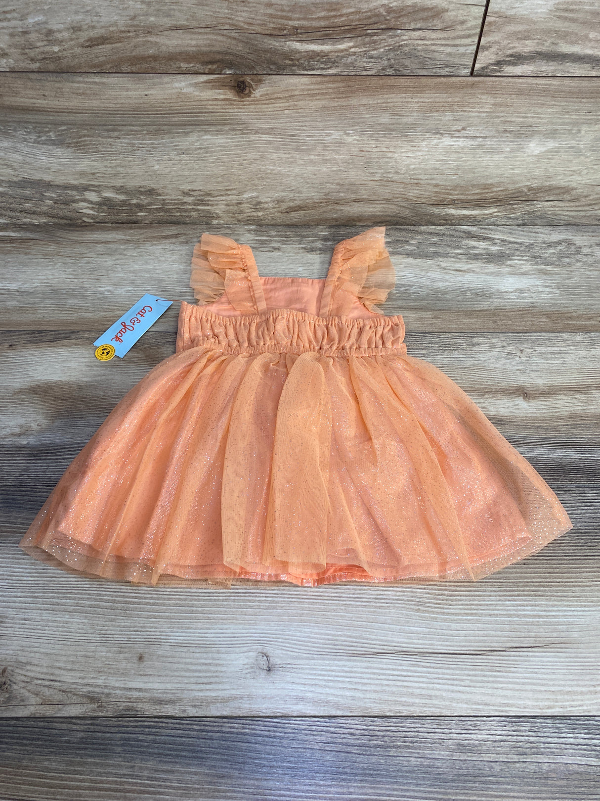 NEW Cat & Jack Glitter Tank Dress Orange sz 18m