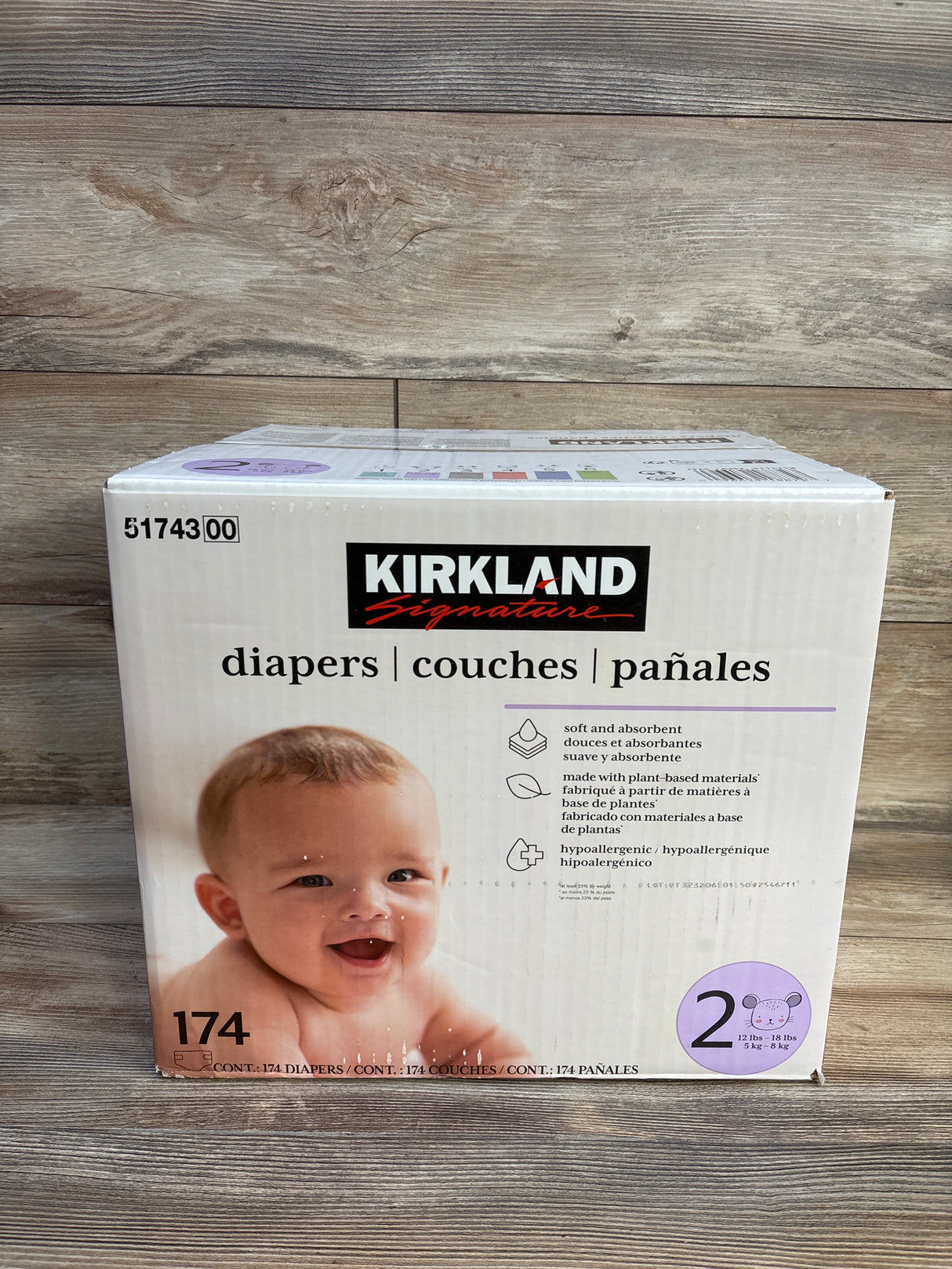 NEW Kirkland Signature Diapers Size 2, 174ct.