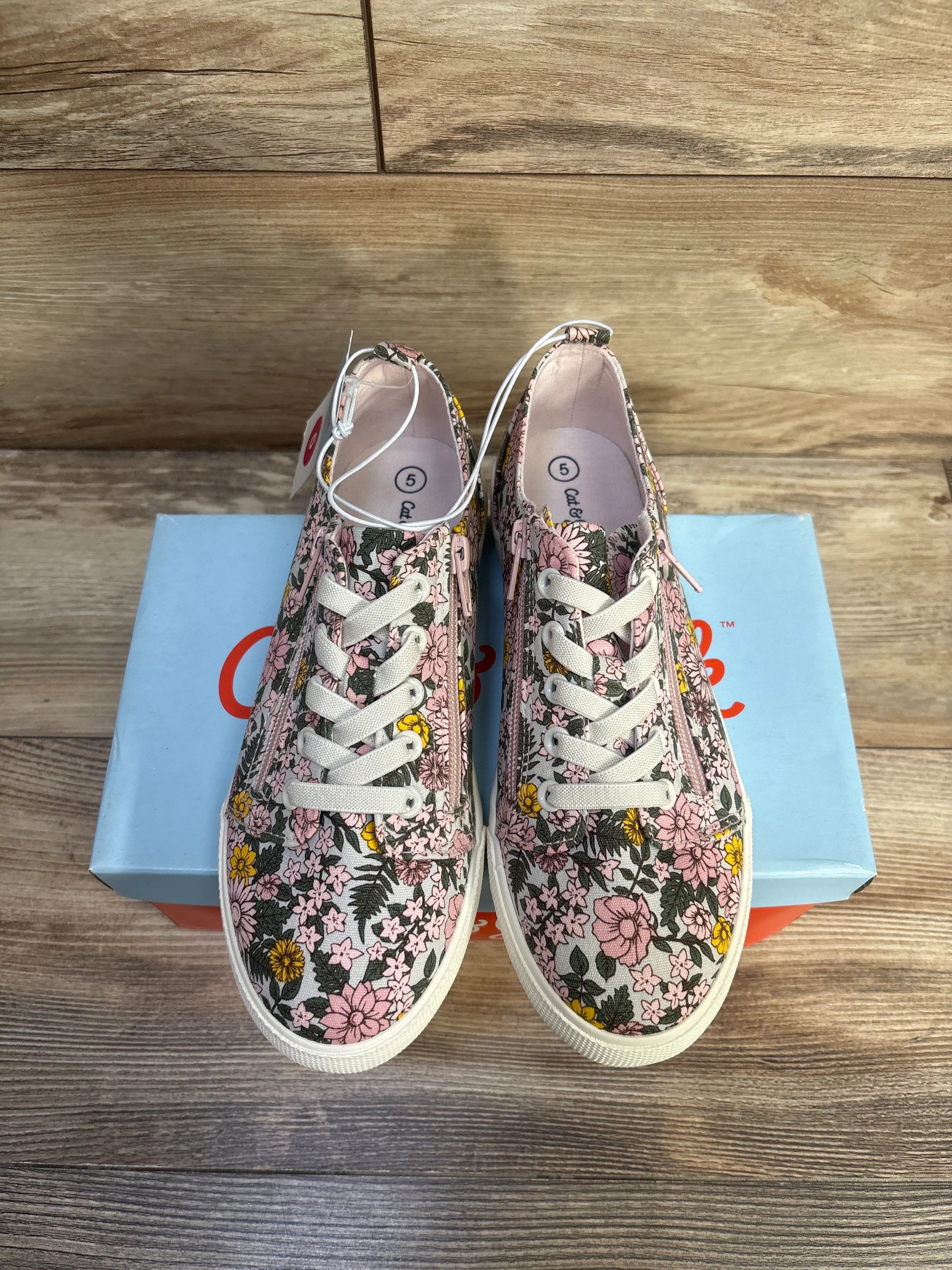 NEW Cat & Jack Floral Lucian Double Zipper Sneakers 5Y – Me n