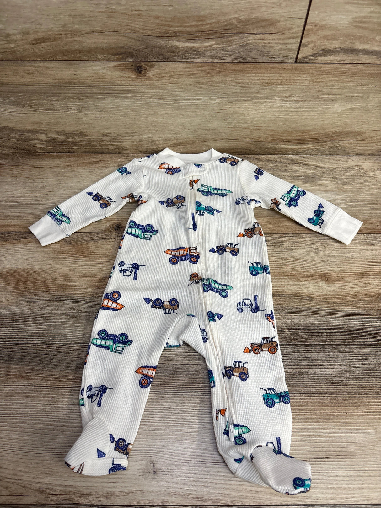 Carter's Waffle Knit Truck Sleeper White sz 6m