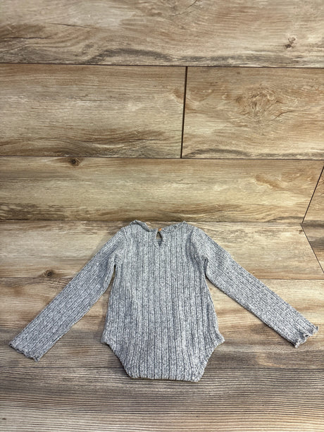 Zara Ruffle Long Sleeve Bodysuit Grey sz 2-3T - Me n Mommy To Be
