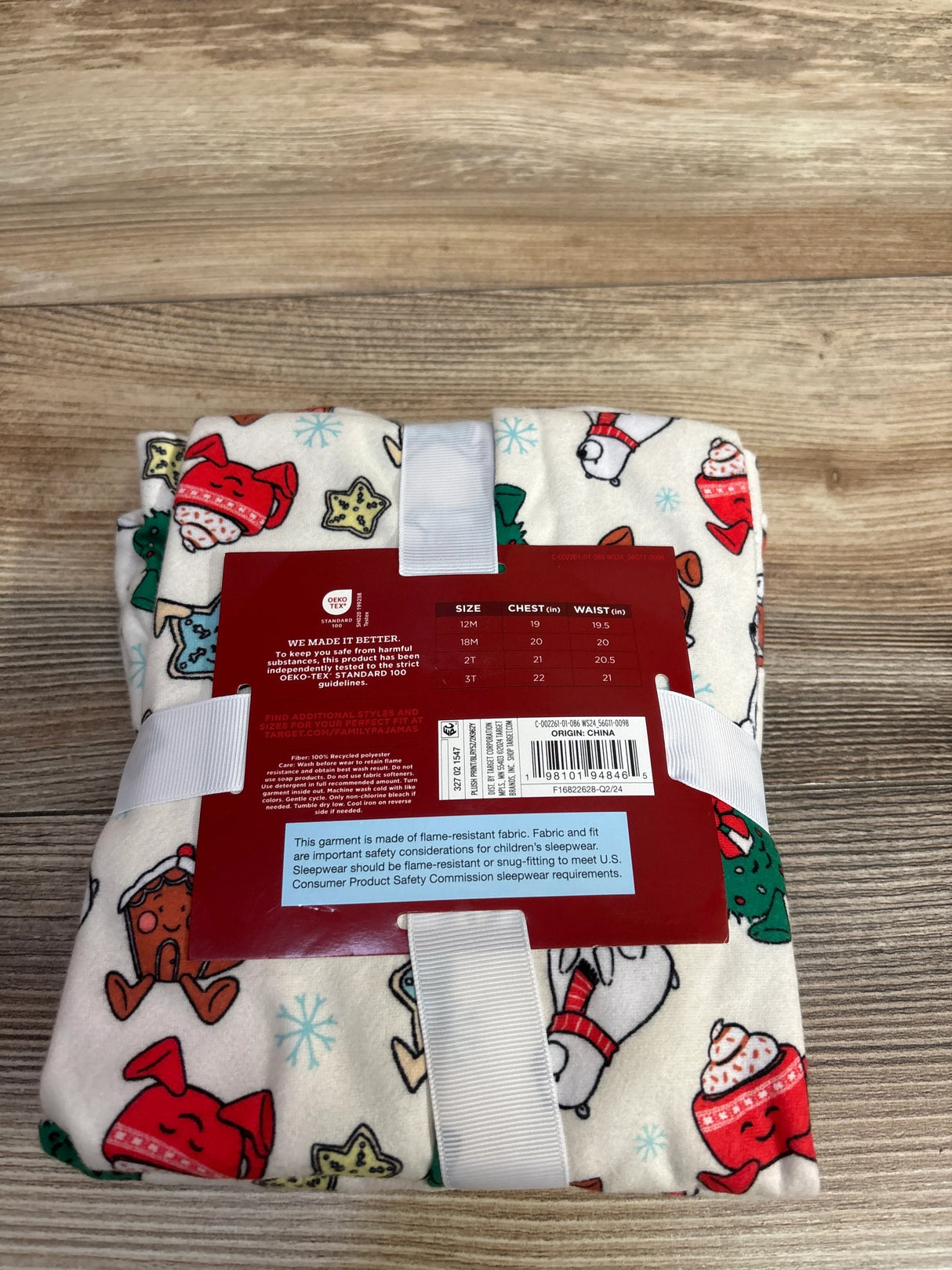 NEW Wonder Shop 2pc Coat Style Christmas Pajama Set White sz 3T