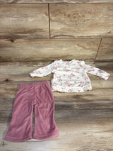 Little Lass 2pc Velour Shirt & Pants Set White sz 0/3m