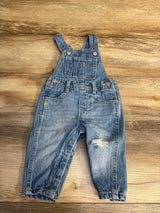 Old Navy Embroidered Denim Overalls Blue sz 6-12m - Me n Mommy To Be