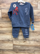 NEW Marvel Spider-Man Fleece Sweatshirt and Jogger Set Blue sz 2T