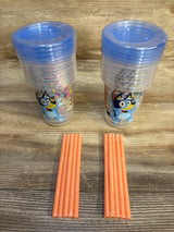 NEW The First Years Bluey Take & Toss Straw Cups 10pk 10oz