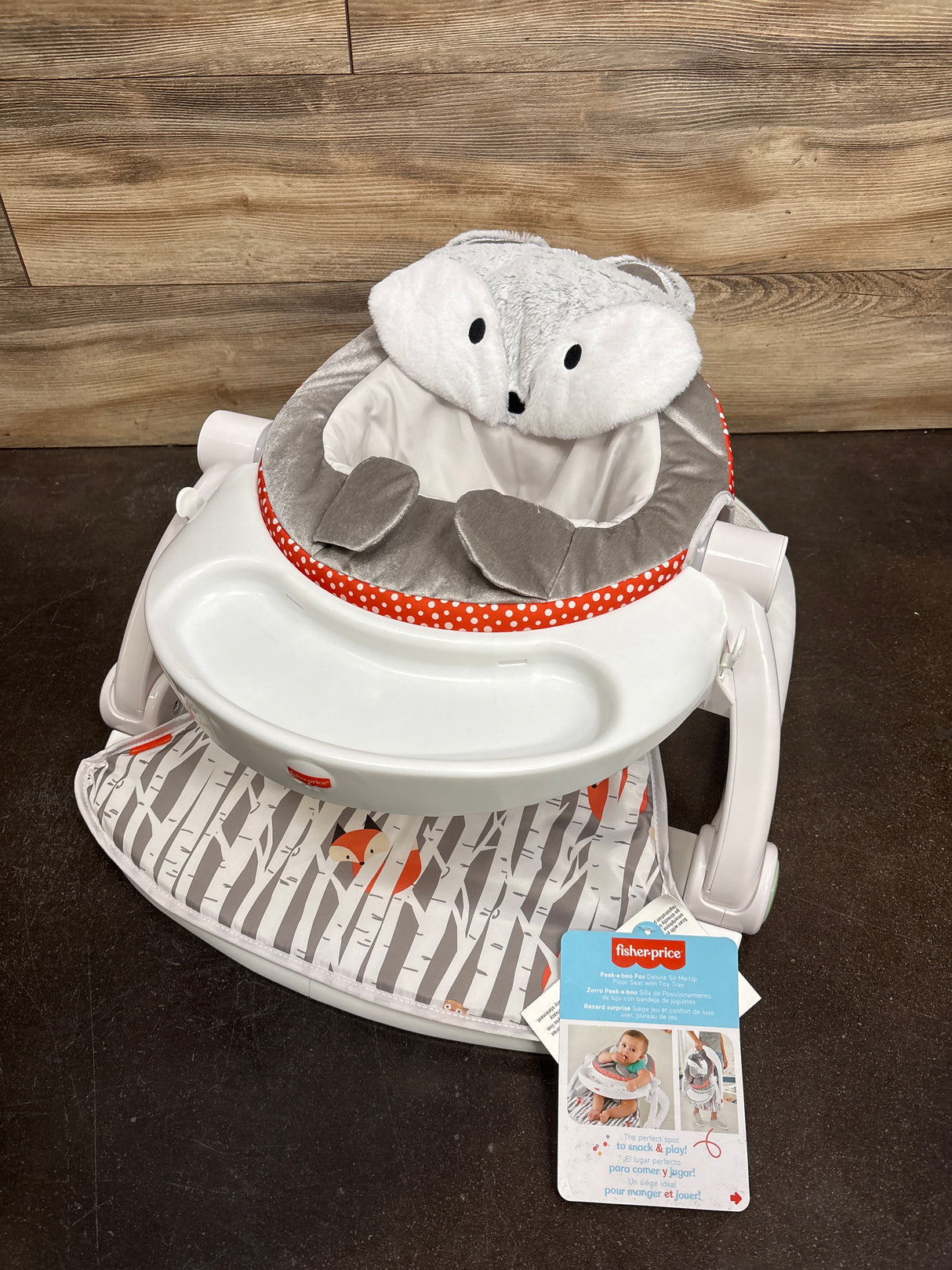 NEW Fisher Price Premium Sit-Me-Up Floor Seat with Snack Tray, Fox