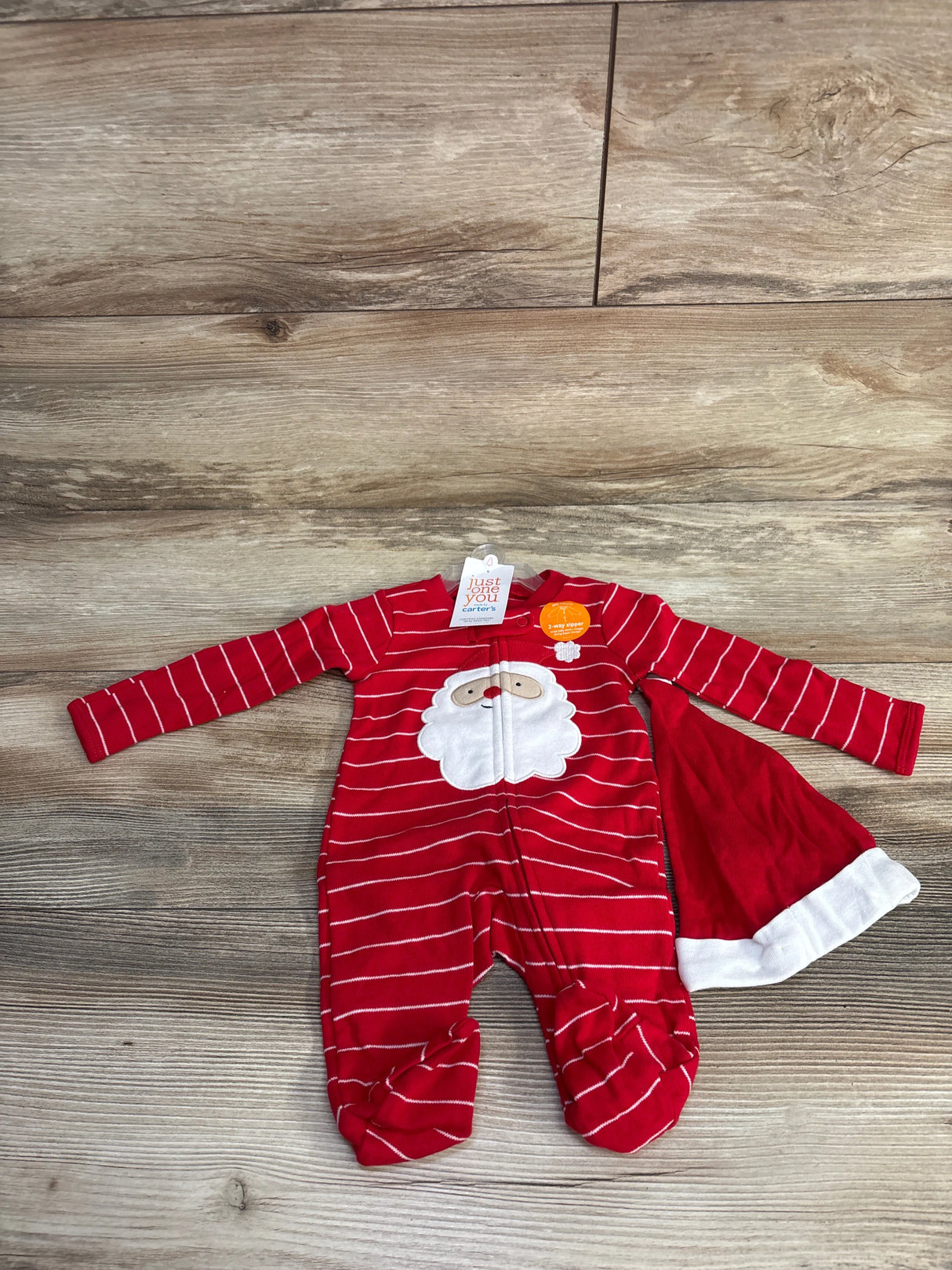 NEW Just One You Striped Santa Sleeper Red sz Newborn