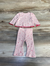 Cat & Jack Lettuce Trim Ribbed Star Print Set Pink sz Newborn