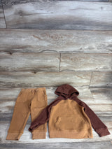 Cat & Jack 2pc Waffle Knit Hooded Pull Over & Pants Set Brown sz 3T