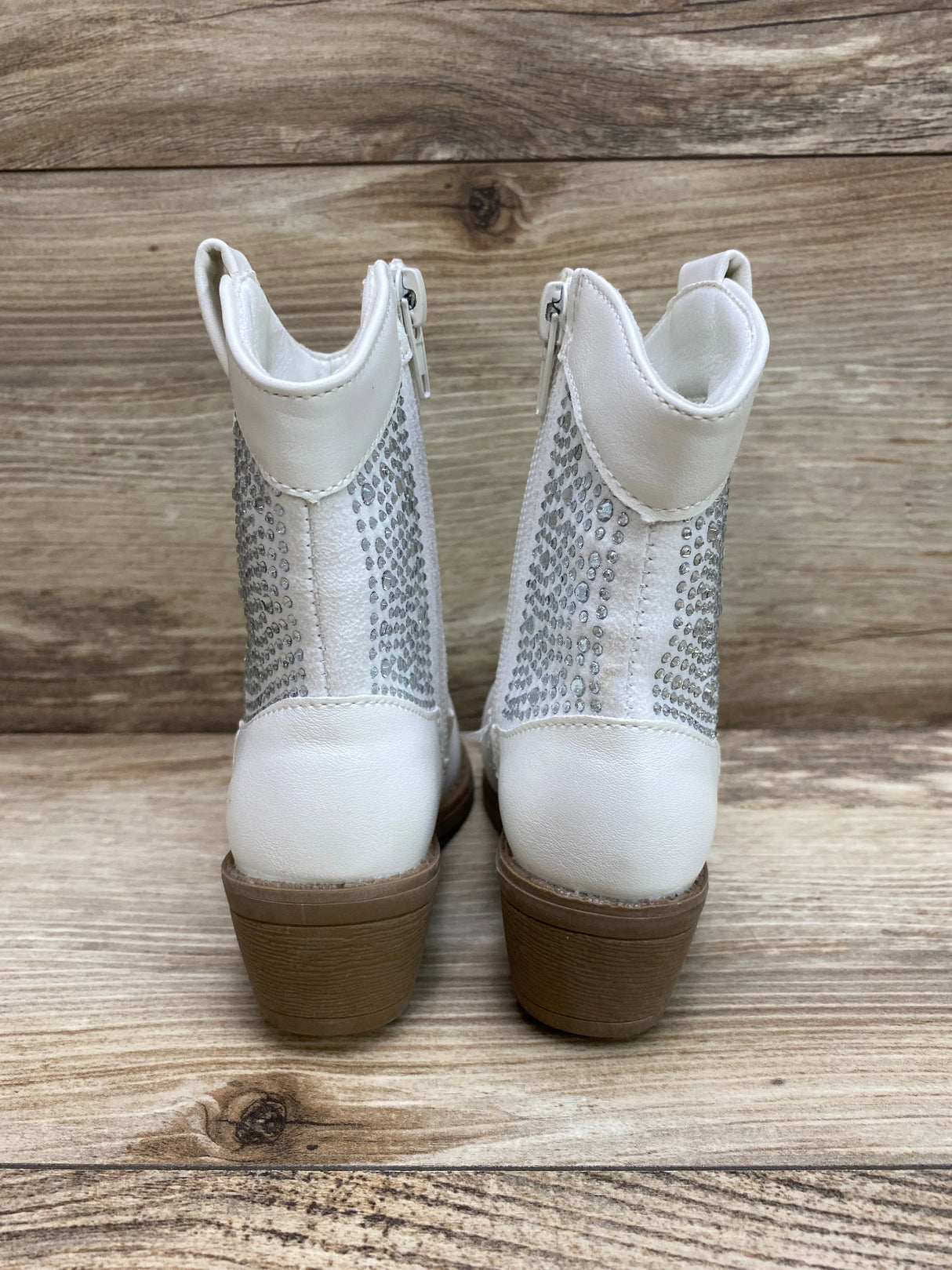 Stepping Stone Toddler Rhinestone Cowgirl Boot White Sz 7c