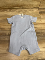 NEW Cotton On Baby Organic Ribbed Short Sleeve Zip Romper Blue sz 3-6m