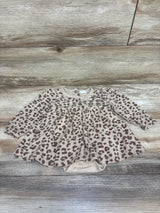 Tahari Long Sleeve Cheetah Print Knit Bodysuit Dress Beige sz 6-9m