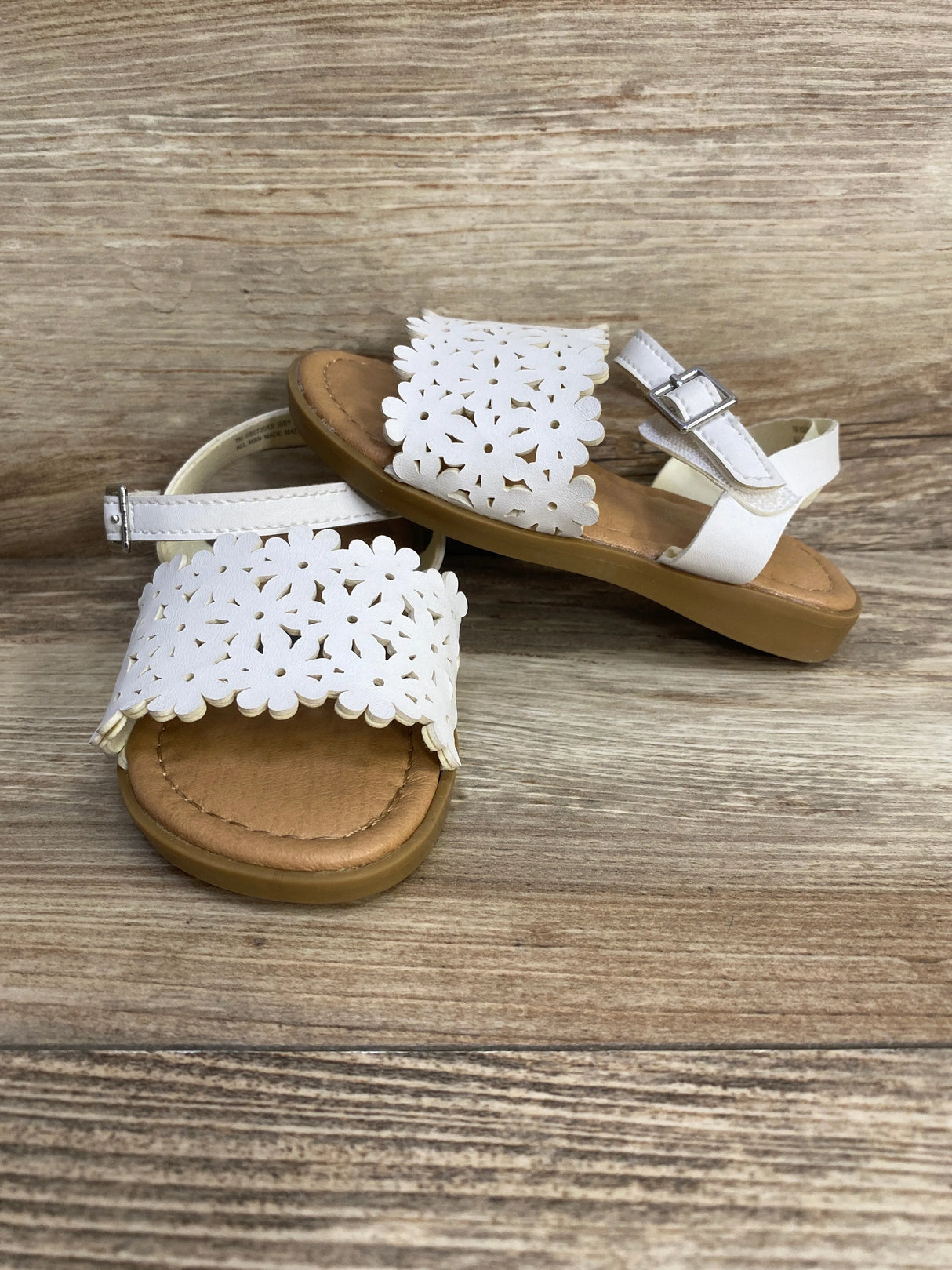 Sugar Ibby Floral Chop Cut Out Sandals White sz 7c