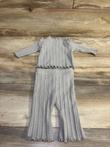 Old Navy 2pc Ribbed Long Sleeve Shirt & Pants Set Grey sz 0-3m