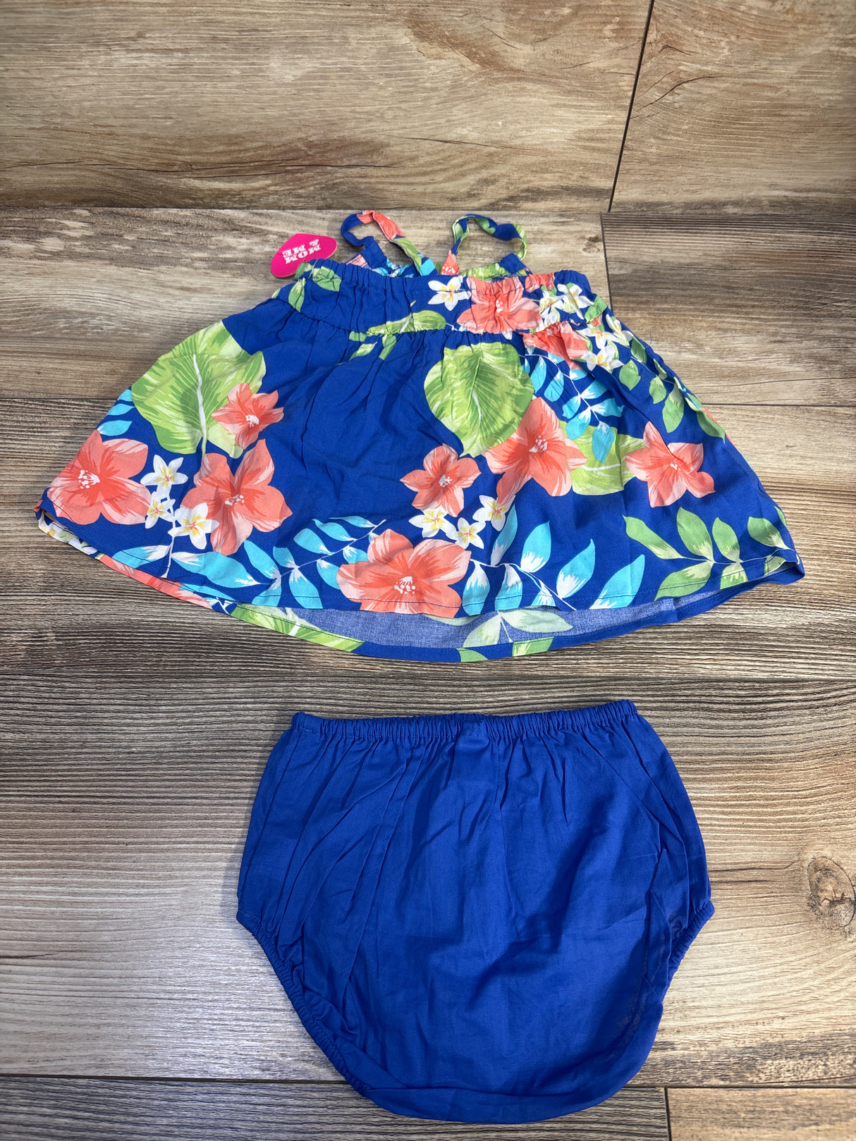 NEW Children's Place 2pc Floral Dress & Bloomers Set Blue sz 3-6m