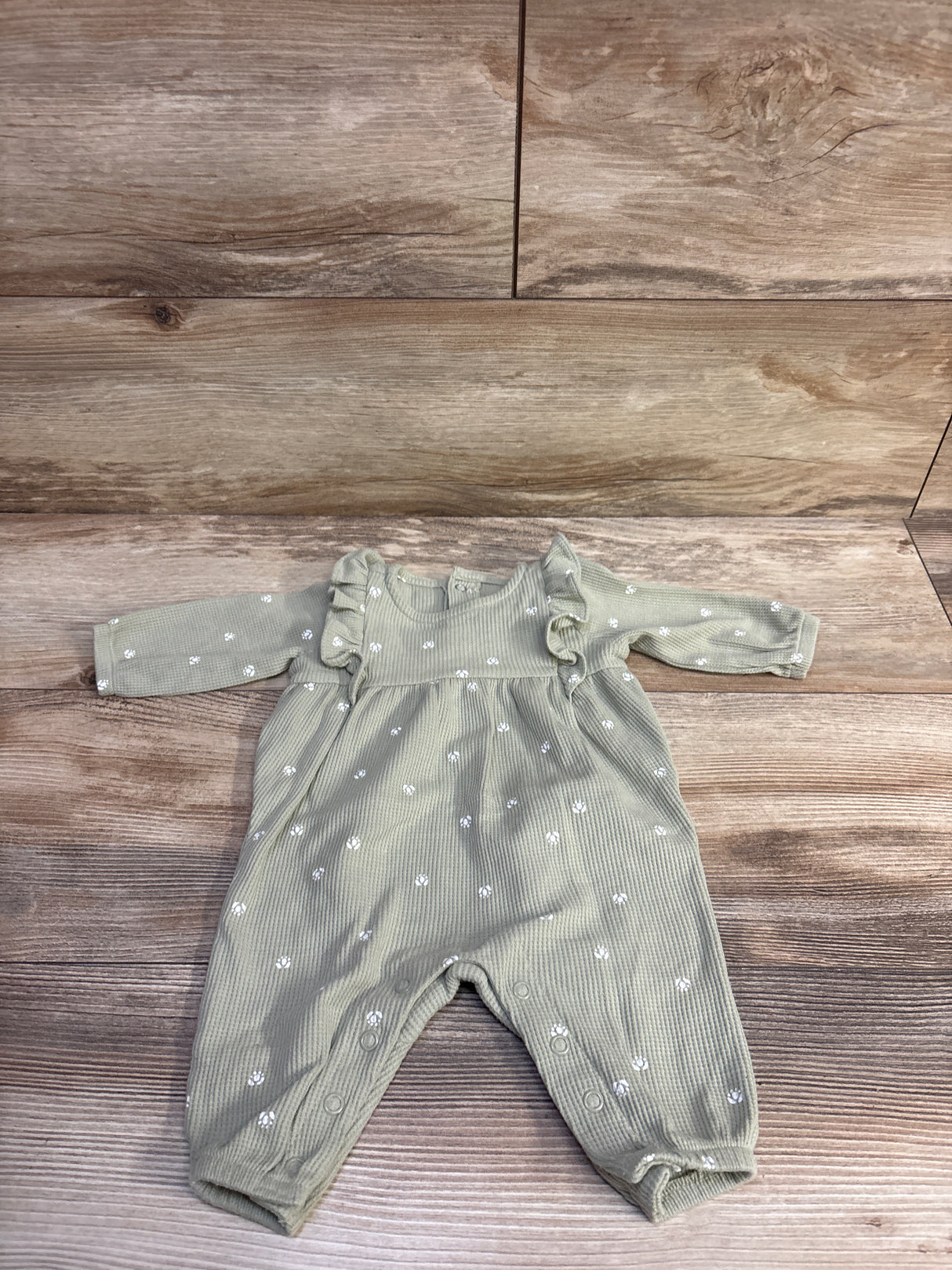 Carter's Waffle Knit Coverall Green sz 3m