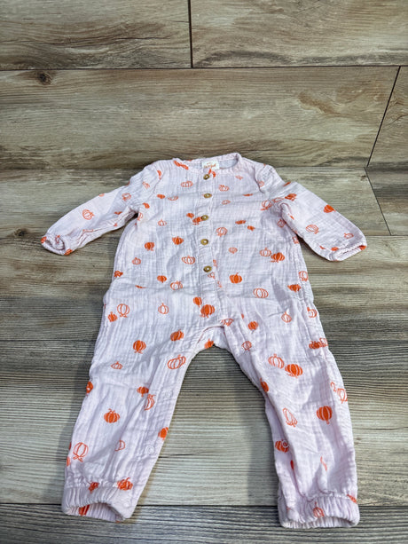 Cat & Jack Pumpkin Print Coverall Pink sz 12m - Me n Mommy To Be