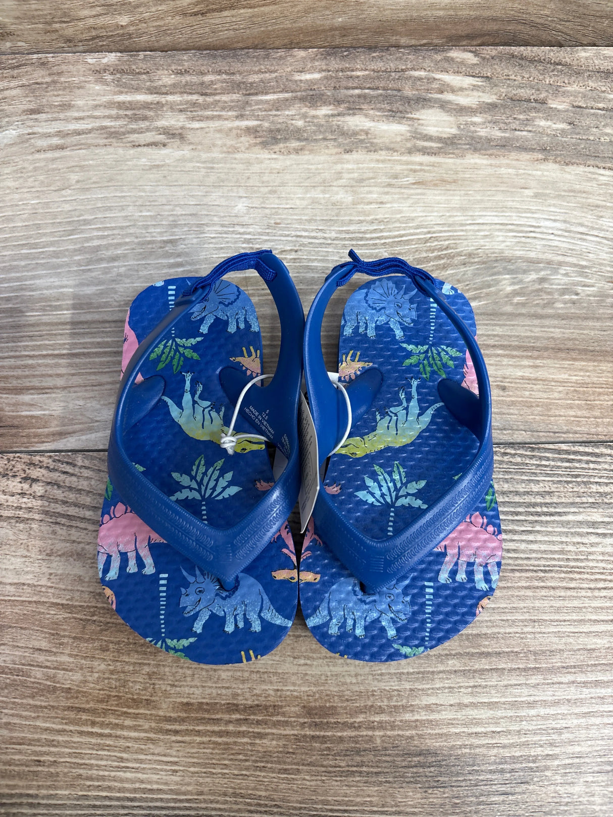 NEW Old Navy Dino Print Flip-Flops Blue sz 5c - Me n Mommy To Be