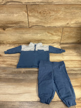 Just One You 2pc Quilted Half-Zip Sweatshirt & Joggers Set Blue sz 6m
