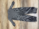 PJ Salvage Animal Print Snap Sleeper Grey sz 3-6m