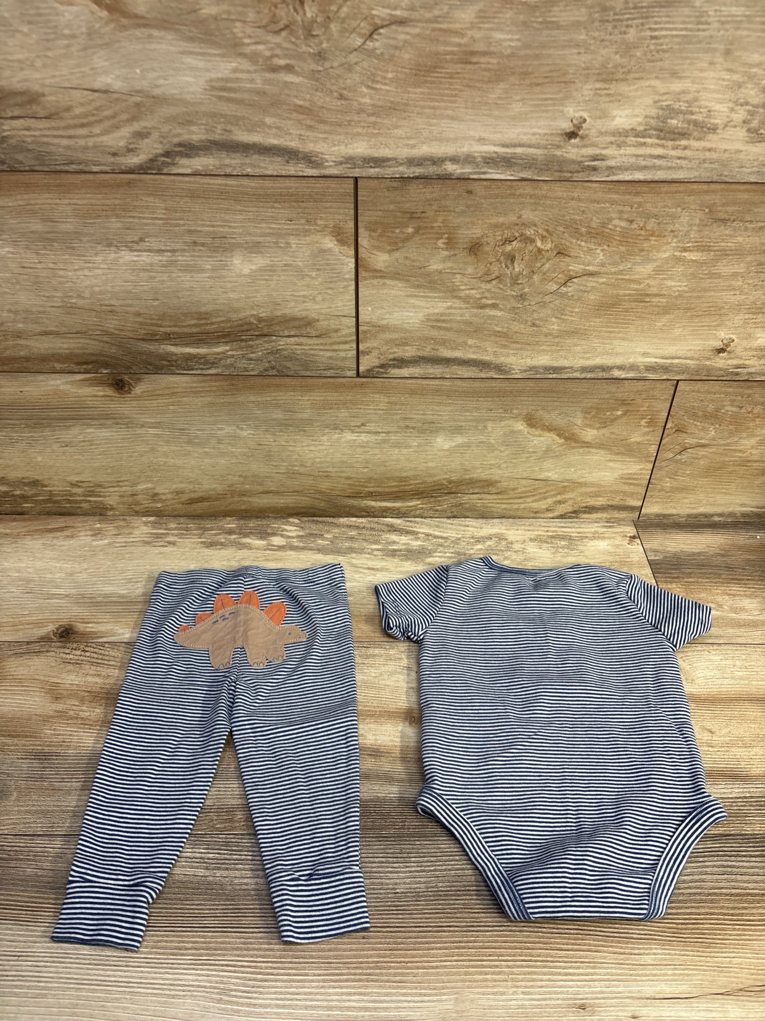 Carter's 2pc Striped Henley Bodysuit & Pants Navy sz 12m