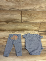 Carter's 2pc Striped Henley Bodysuit & Pants Navy sz 12m