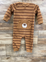 Just One You Striped Hooded Coverall Brown sz 9m
