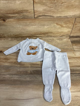 Rock A Bye Baby 2pc Knitted Bear Sweater & Pants Set Blue sz 0-3m