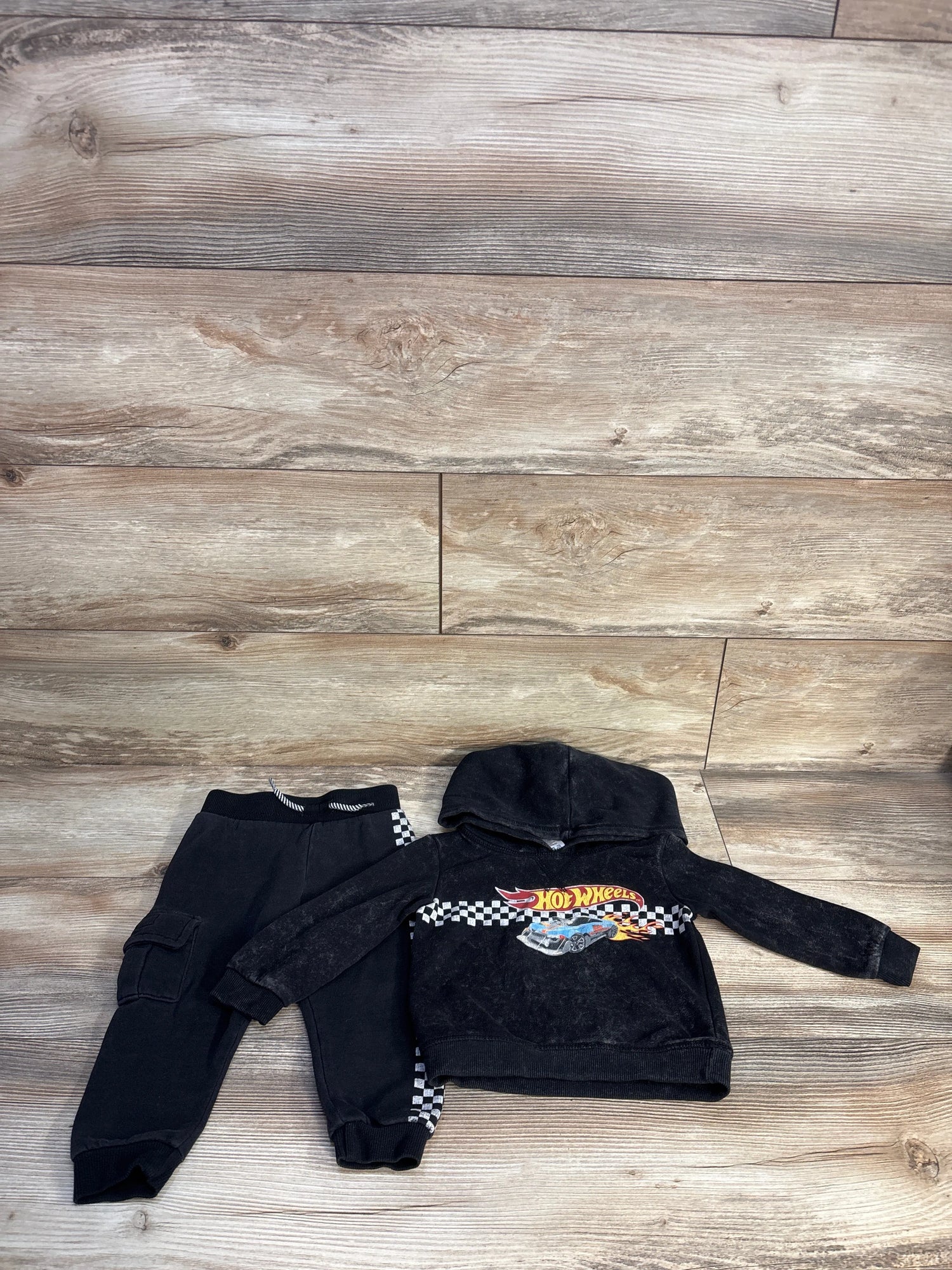 Hot Wheels 2pc Pullover Hoodie & Joggers Set Black sz 18m