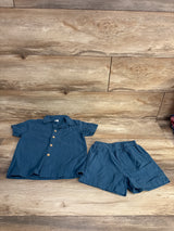 2pc Button Up Shirt & Shorts Blue sz 5T