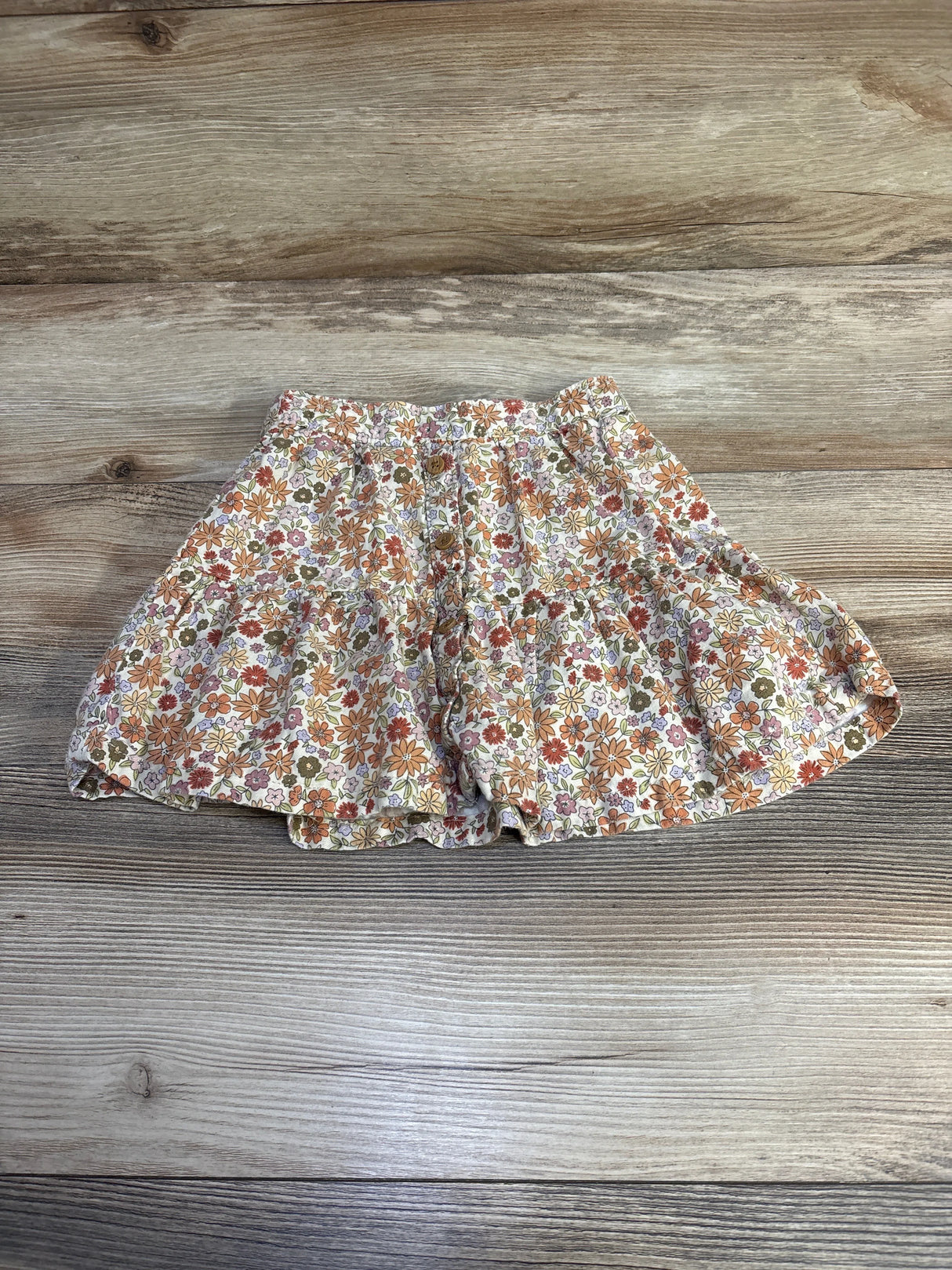 Little Co. Floral Vine Tiered Button Front Skirt sz 2T