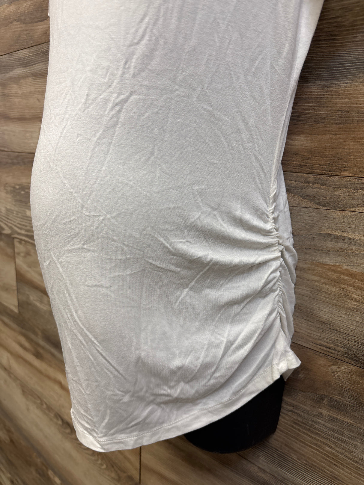 Maternity Vibes Ruched Shirt White sz Medium