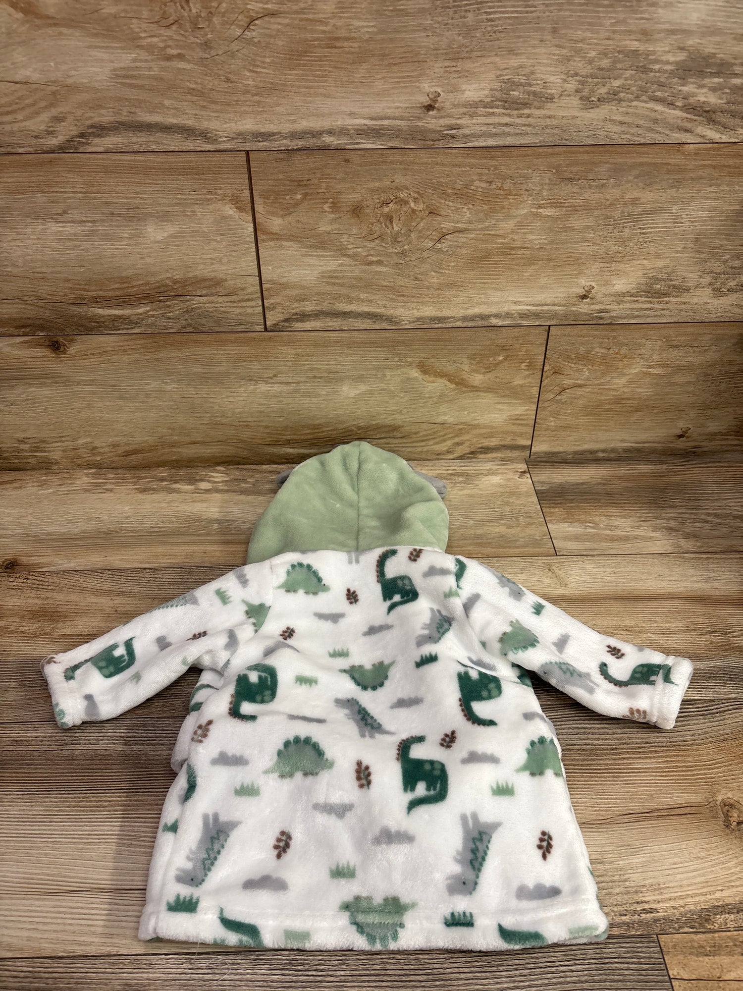 Plush Hooded Dinosaur Robe White sz 0-6m
