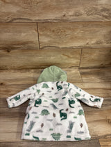 Plush Hooded Dinosaur Robe White sz 0-6m