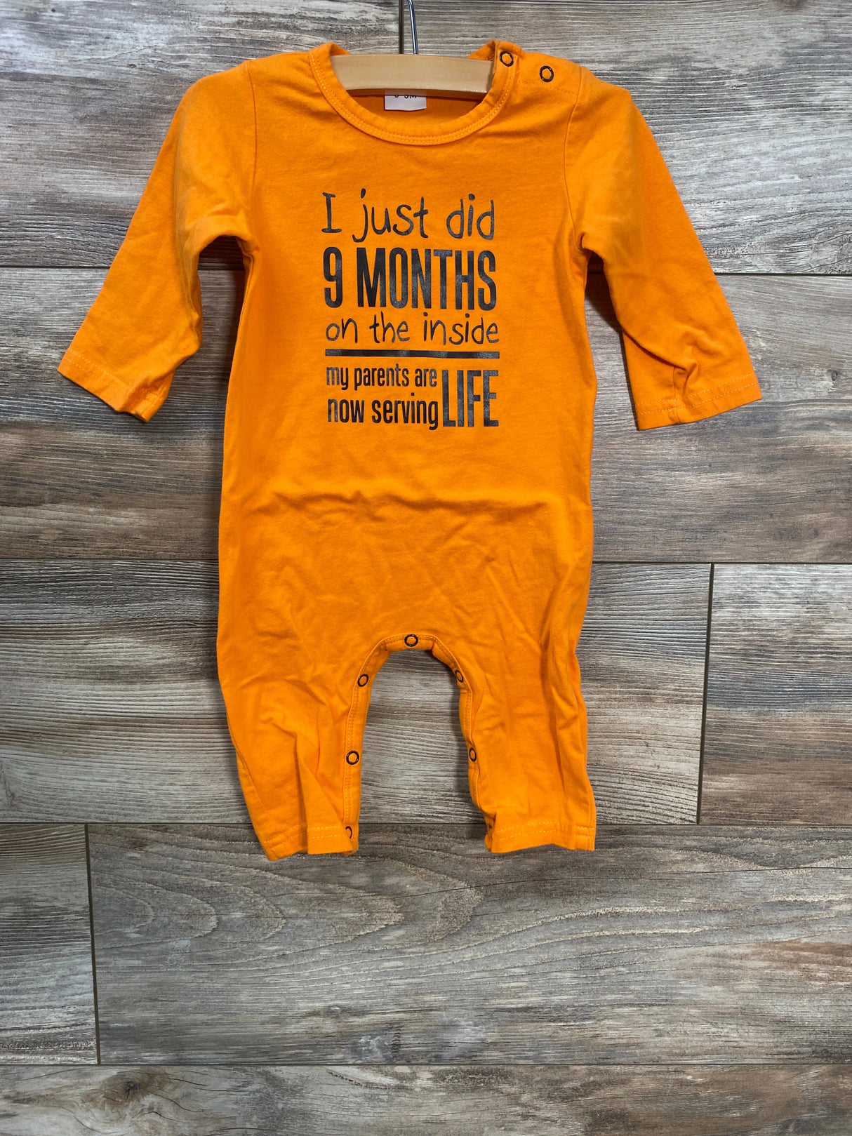 I Just Did 9 Months Coverall Orange sz 0-3m