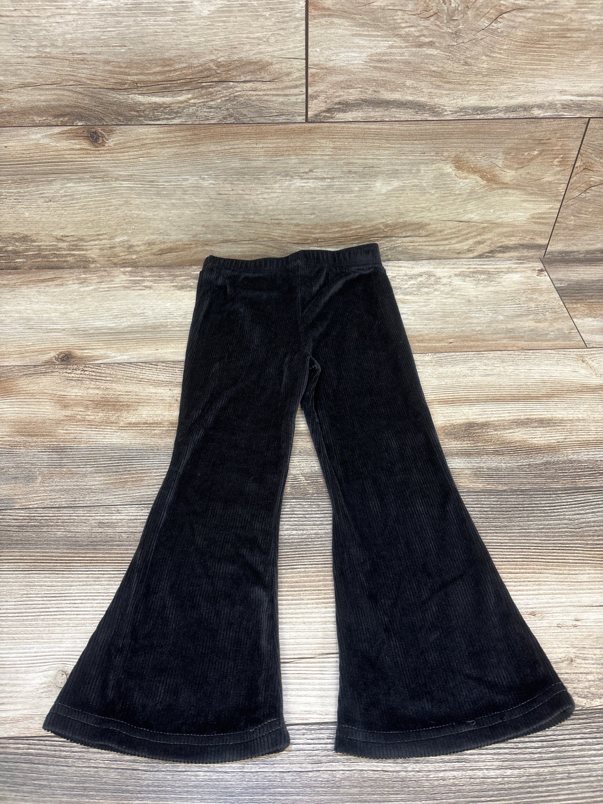 Just Lizzy Ribbed Velour Flare Leggings Black sz 4T