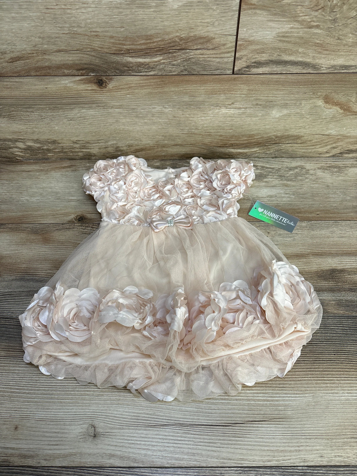 NEW Nannette Baby Rosette Dress Champagne sz 2T - Me n Mommy To Be